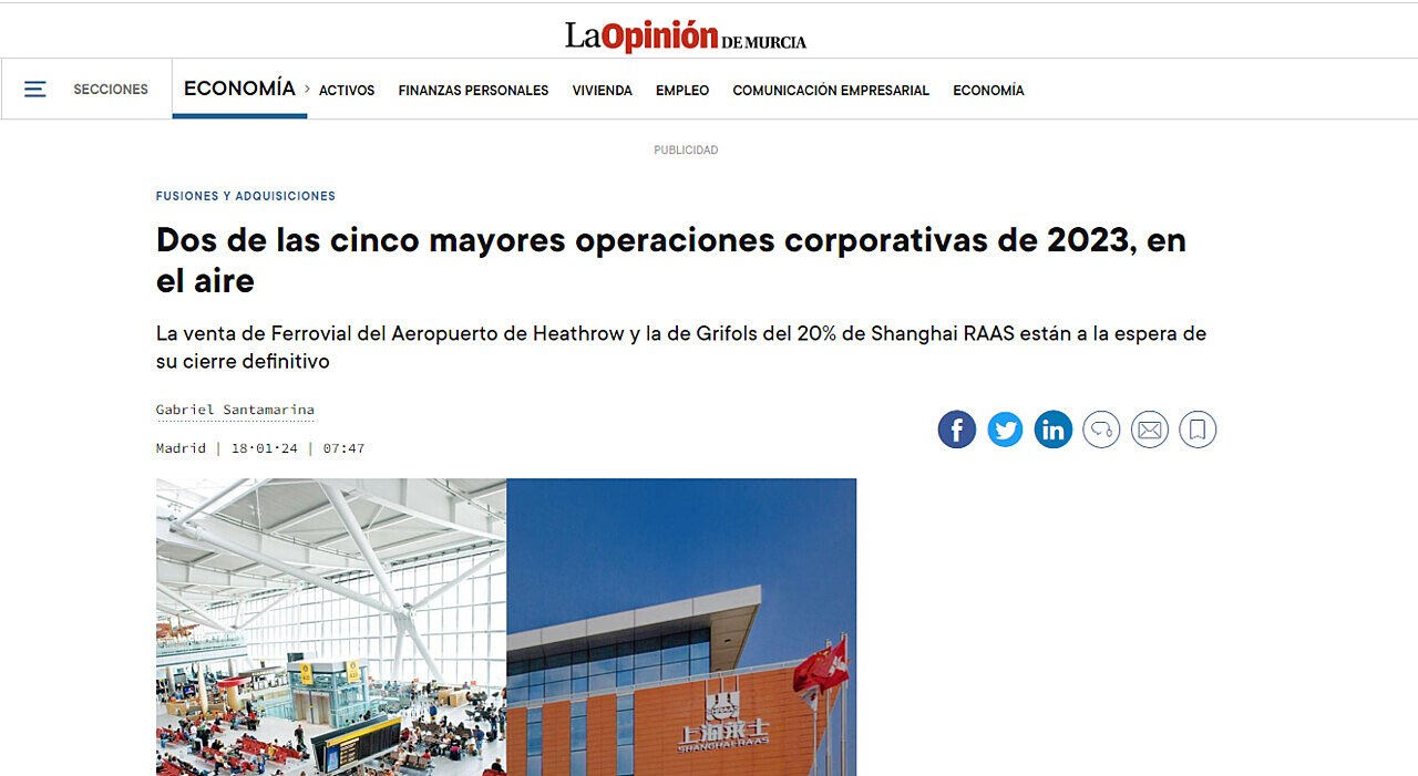 Dos de las cinco mayores operaciones corporativas de 2023, en el aire